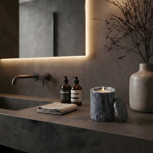 Bardiglio Grey Marmor Lysbeholder – Refillbar