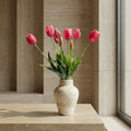 Kunstige tulipaner i vase – Mørkerød tulipaner